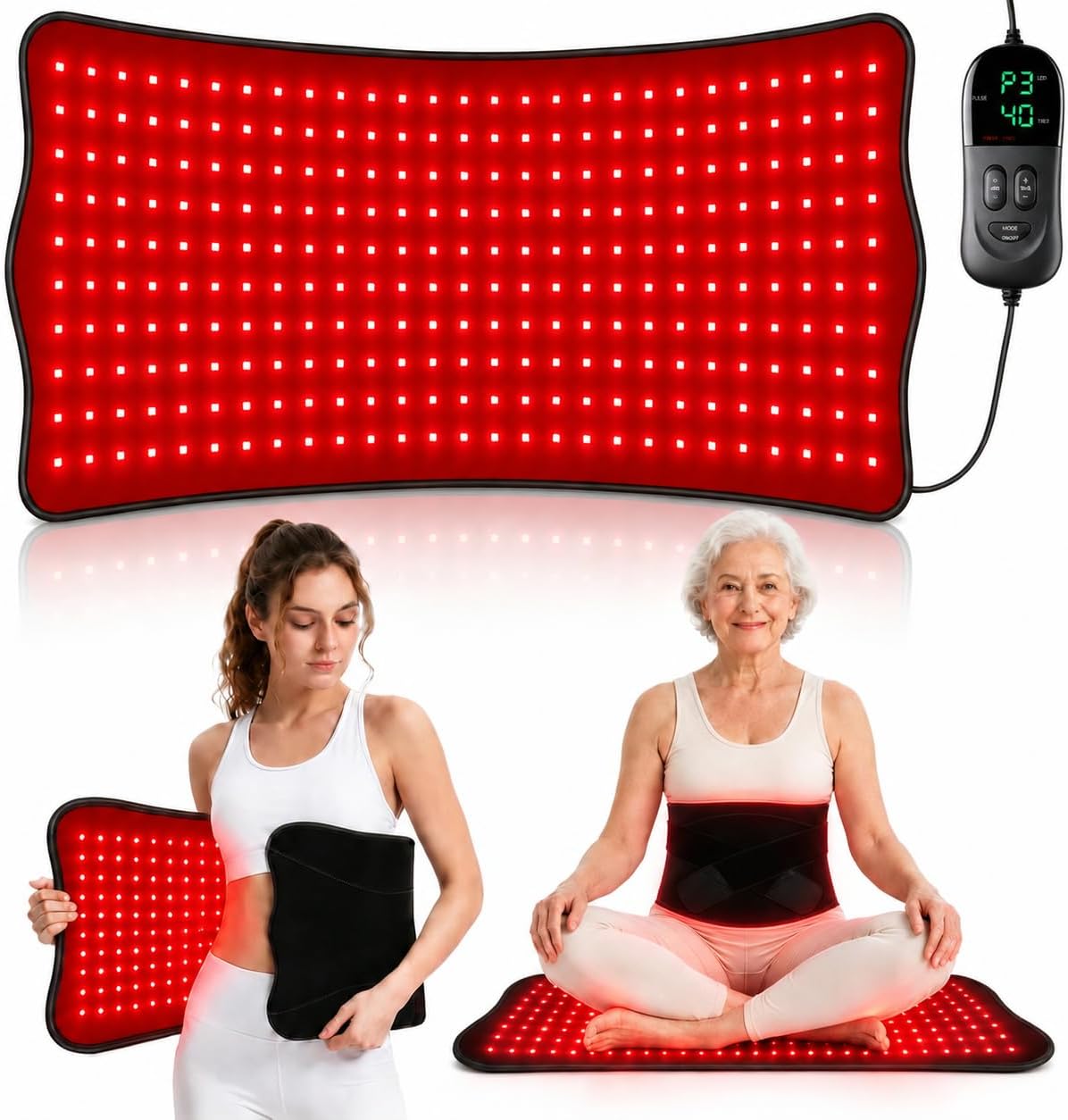 CAREMORR red light therapy mat and controller