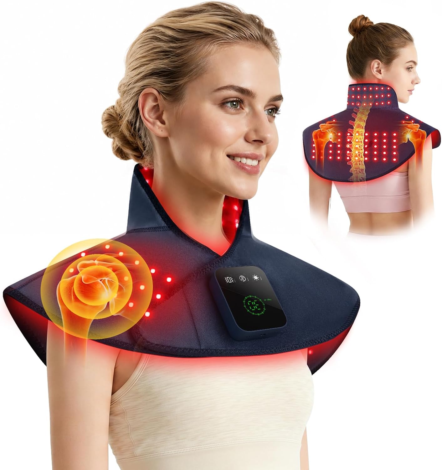 CAREMORR red light therapy neck and shoulder wrap